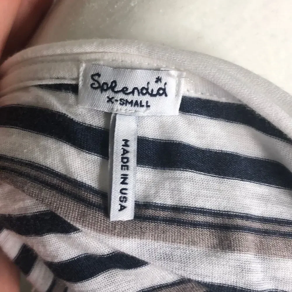 Splendid striped pocket front tshirt